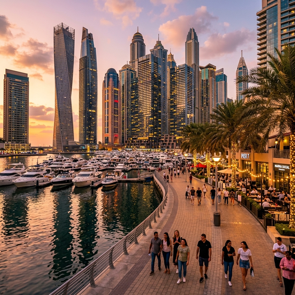 Dubai Marina waterfront promenade